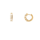 14K Gold Lab Grown Radiant Cut Diamond Huggie Earrings