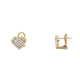 14K Gold Invisible Heart Bezel Diamond Earrings