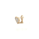14K Gold Invisible Heart Bezel Diamond Earrings
