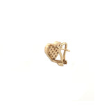 14K Gold Invisible Heart Bezel Diamond Earrings
