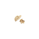 14K Gold Fluted and Beaded Diamond Bezel Heart Earrings