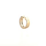 14K Gold Diamond Edge Ribbed Huggie Earrings