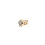 14K Gold Ribbed Clover Diamond Pavé Earrings