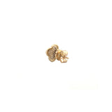 14K Gold Ribbed Clover Diamond Pavé Earrings
