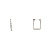 14K Gold In and Out Box Diamond Huggie Earring