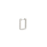 14K Gold In and Out Box Diamond Huggie Earring