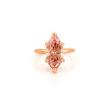 14K Gold 3.00 Carat Lab Grown Marquise Pink Diamond Solitaire Engagement Ring
