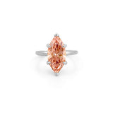 14K Gold 3.00 Carat Lab Grown Marquise Pink Diamond Solitaire Engagement Ring