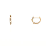14K Gold Studded Diamond Pave Huggie Earrings