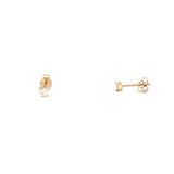 14K Gold Mini Heart Diamond Stud Earrings