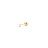 14K Gold Mini Heart Diamond Stud Earrings