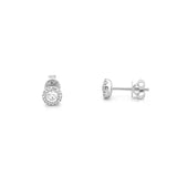 14K Gold Diamond Halo Stud