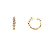 14K Gold Bezel Diamond Cuban Earrings