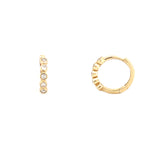 14K Gold Round Bezel Diamond Earrings