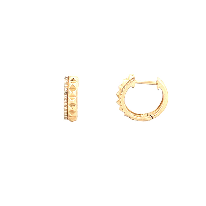 14K Gold Studded Diamond Earrings