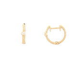 14K Gold Bezel Diamond Rope Earrings