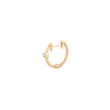 14K Gold Bezel Diamond Rope Earrings