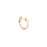 14K Gold Bezel Diamond Rope Earrings