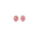 14K Gold Pink Sapphire Stud Earrings