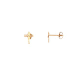 14K Gold Cross Earrings