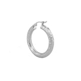 14K Gold Small Diamond Cut Hoop Earrings