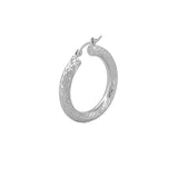 14K Gold Small Diamond Cut Hoop Earrings