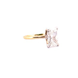 14K Two Tone Gold 3.00 Carat Radiant Lab Grown Solitaire Engagement Ring