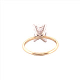 14K Two Tone Gold 3.00 Carat Radiant Lab Grown Solitaire Engagement Ring