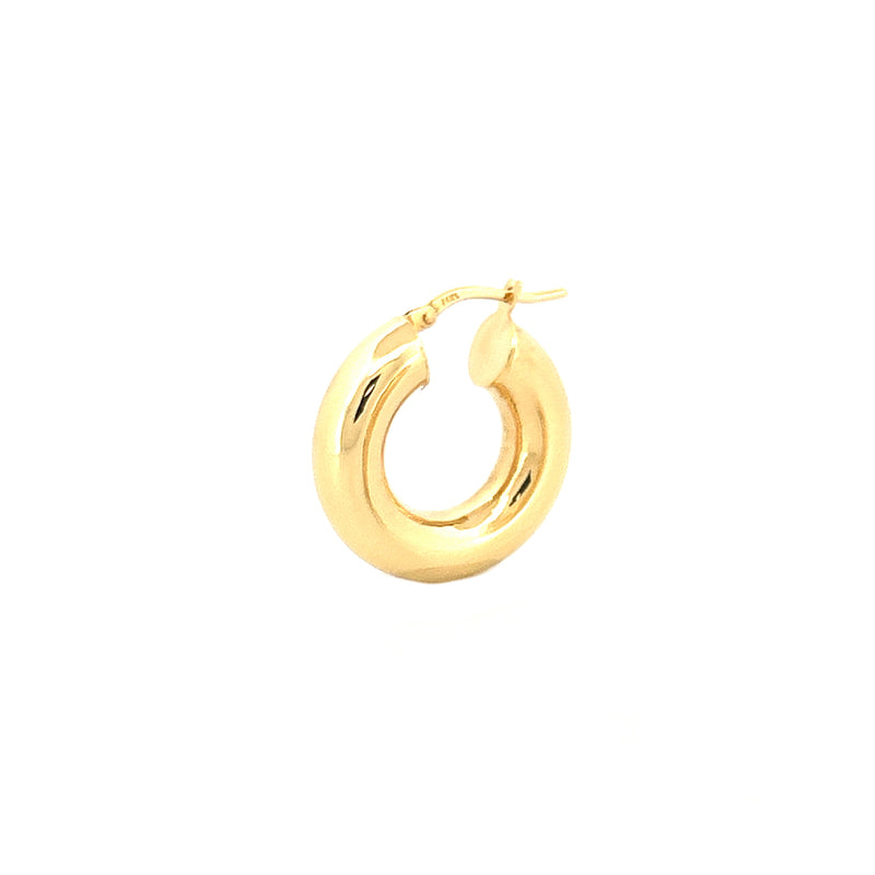 14K Gold 6MM Polished Hollow Hoops Earrings