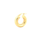 14K Gold 6MM Polished Hollow Hoops Earrings