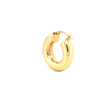 14K Gold 6MM Polished Hollow Hoops Earrings