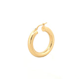 14K Gold 5MM Polished Hollow Hoops Earrings