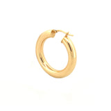 14K Gold 5MM Polished Hollow Hoops Earrings