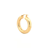 14K Gold 6MM Large Polished Hollow Hoops Earrings
