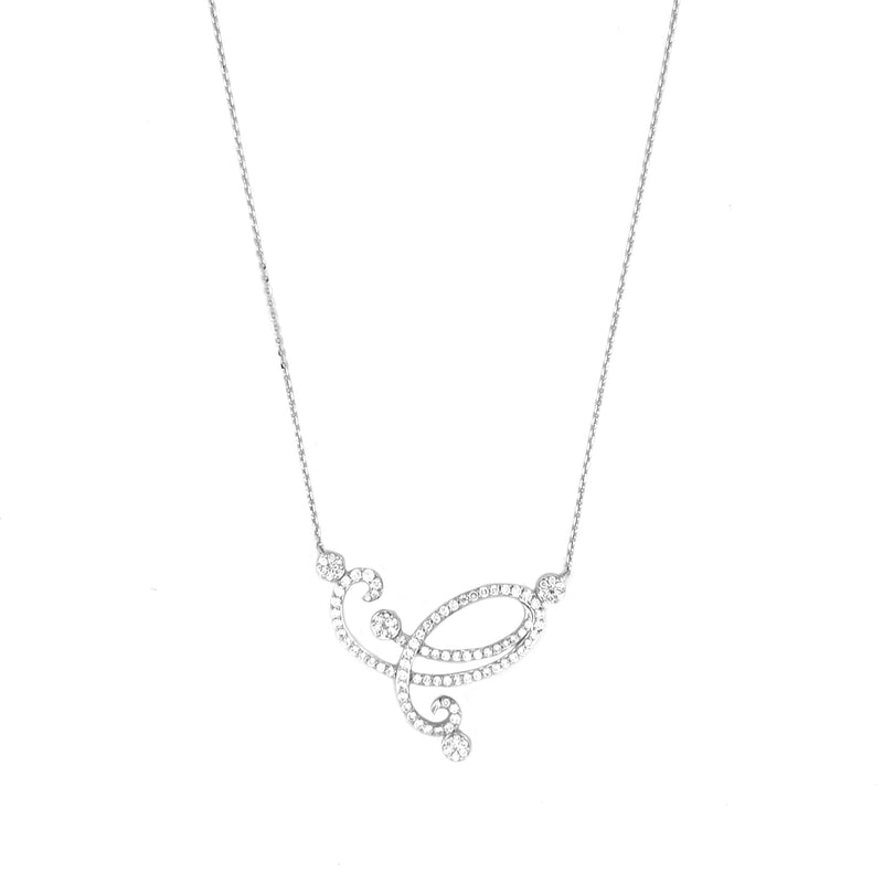 14K Gold Swirl Diamond Necklace