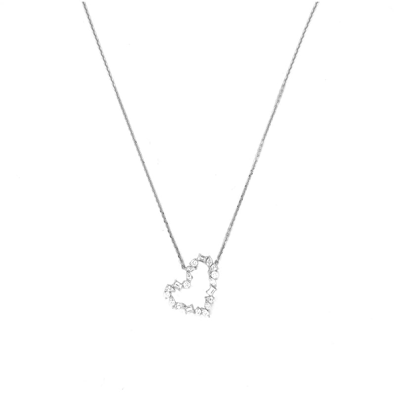 18K Gold Heart Diamond Multi Shape Pendant