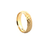 14K Gold Mens 5.5MM Hammered Style Band