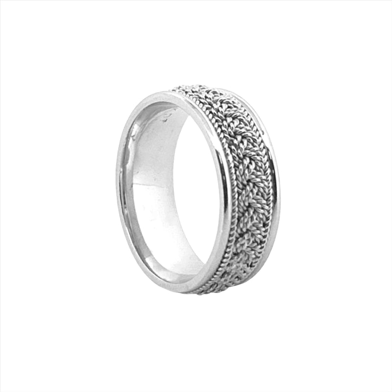 14K Gold Mens Rope Weave Band