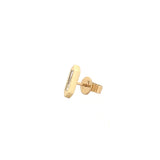14K Gold Hexagonal Baguette Stud Earrings
