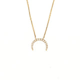 14K Gold South Crescent Diamond Pendant Necklace