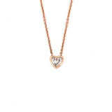 14K Gold Heart Bezel Diamond Pendant