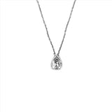 14K Gold Bezel Pear Diamond Pendant