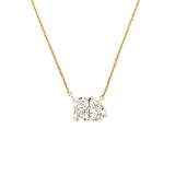 14K Gold Lab Grown Pear and Radiant Basket Set Pendant Necklace