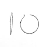 14k Gold Prong Set Diamond Hoop Earrings