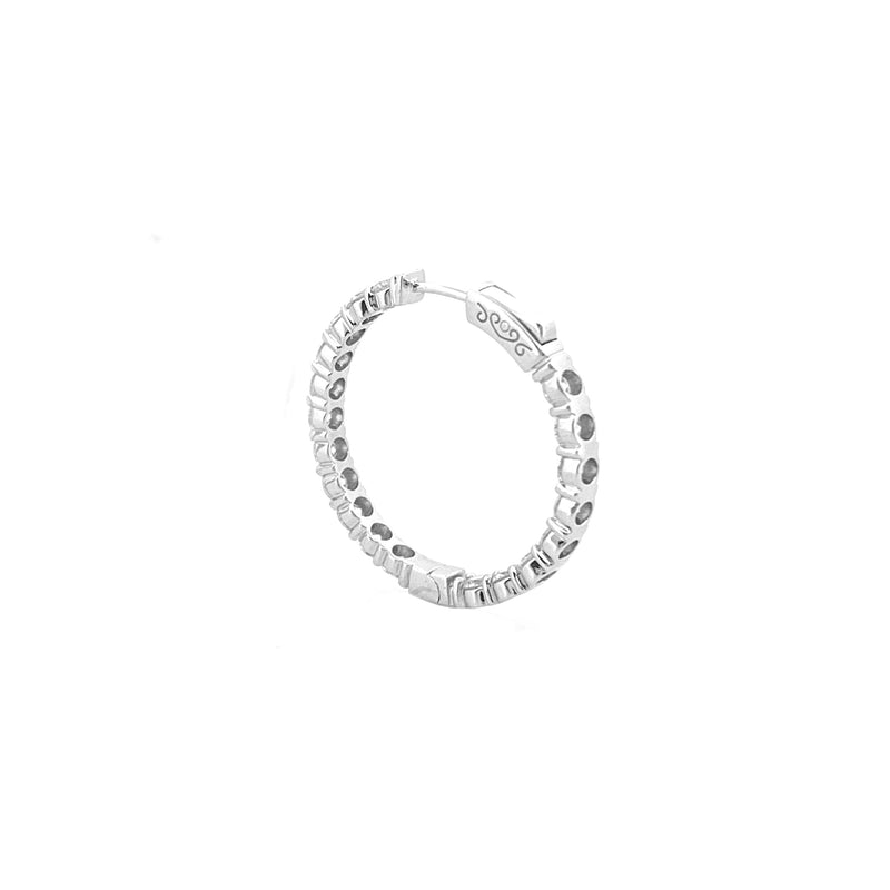14K Gold 5.50 Carat Lab Grown Diamond In and Out Hoop Earrings