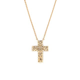 14K Gold Lab Grown Asscher Cut Diamond Cross Pendant