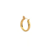 14K Gold Diamond Cut Hoop Earrings