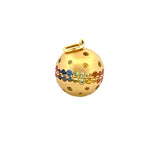 14K Gold Scattered Colored Stone Ornament Pendant