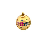 14K Gold Scattered Colored Stone Ornament Pendant