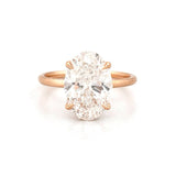 14K Gold Oval Lab Grown Diamond Open Gallery Engagement Ring
